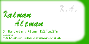 kalman altman business card